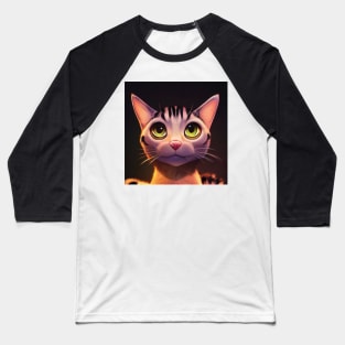 Cute Tabby Cat Baseball T-Shirt